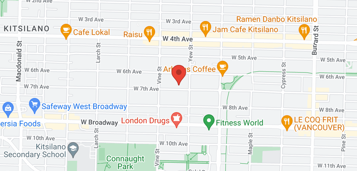 map of 301 2239 W 7TH AVENUE